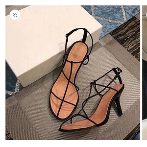 Black Strappy Heeled Sandals